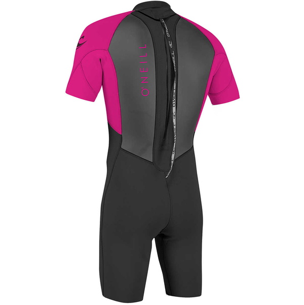 2025 O'Neill Youth Reactor II 2mm Back Zip Shorty Wetsuit 5045 - Black / Berry